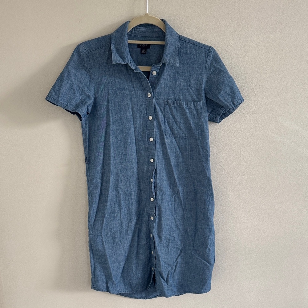 J.Crew Blue Button-Up Dress
